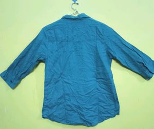 Patterned Green Button-Down Shirt