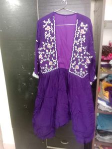Beautiful Purple Embroidered crop top with plazo j