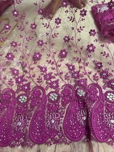 Beautiful Purple Embroidered Fabric