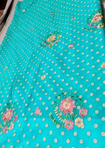 ✨💙Beautiful Cyan Colour Saree ✨💙