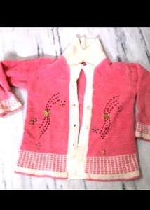 Cute Embellished Pink Cardigan
