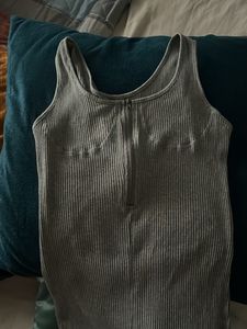 Urbanic Grey Ribbed Playsuit