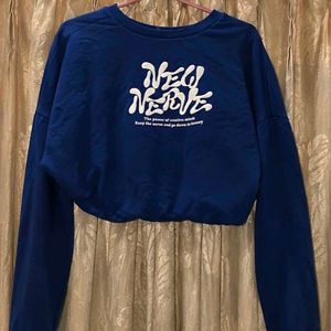 Blue "New Nerve" crop top