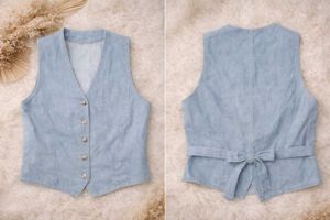 Soft Blue Denim Vest