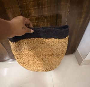 Braided Jute Storage Basket or Planter