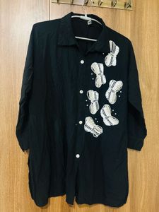 Black shirt with Butterfly Embellishment