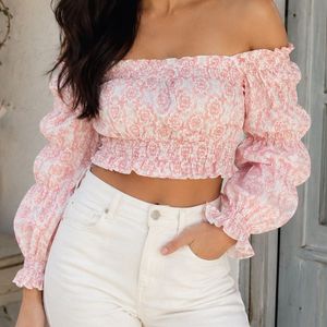 pink off shoulder top