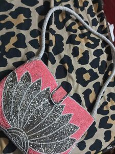 Beaded Flower Clutch Bag