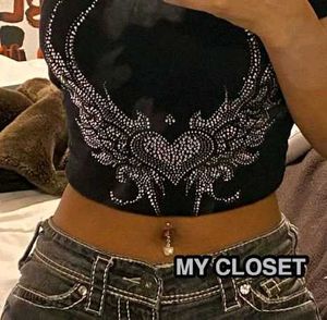 Sparkly Wing Design Crop Top