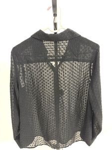 Chic Sheer Black Dot Blouse