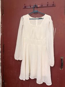 Chic White Textured Mini Dress