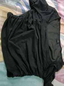 Shein Black Mesh Sleeve Top