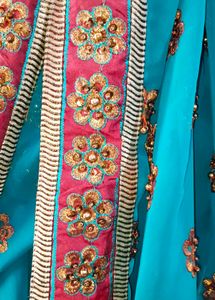 Beautiful Teal Embroidered Saree