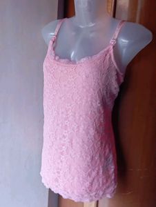 Pink Lace Maternity Cami