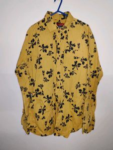 Yellow Floral Print Shirt