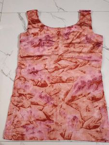 Pink &amp; Orange Tie-Dye Sleeveless Top