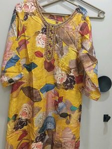 Vibrant Yellow Floral Kurta