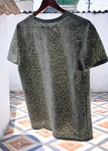 Olive Green Floral Print T-Shirt