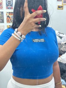 Blue Cropped T-Shirt