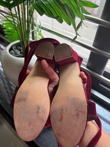 Chic Red Suede Lace-Up Heels