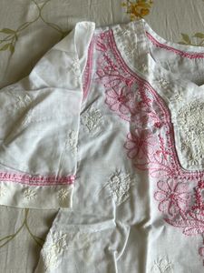 Embroidered Chikankari Kurti For Small Girl