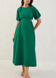Green Cutout Midi Dress