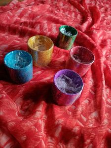Vibrant Blue &amp; Purple Bangles Set measurement in s