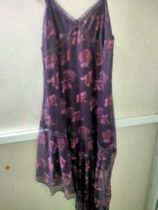 Zudio Floral Mesh Asymmetric Slip