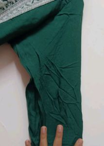 Green Kurti And Straight Pant
