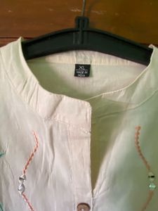 Cream Embroidered Kurta/dress