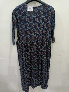 Elegant Navy Blue Floral Print Kurta