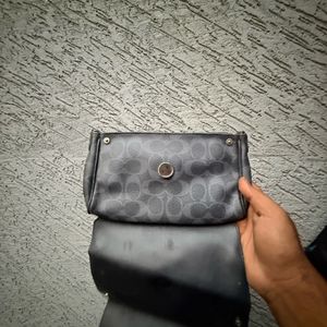 Coach Blue &amp; Gray Monogram Crossbody Bag