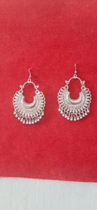 Oxidized silver earing...very light in weight to handle!!! This traditional hanging will complement any Indian attire....also Ideal 🎁  gift for  loved ones
