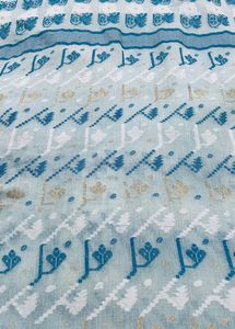 Baby Blue Color Pure Cotton Taant Saree