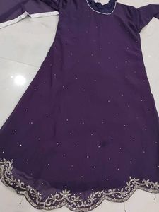 Purple lehenga with long top💝