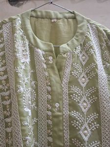 Elegant Green Embroidered Kurta set