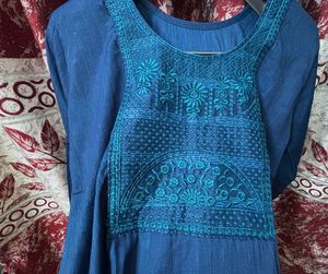 💙 ELEGANT DEEP BLUE EMBROIDERED KURTA 💙