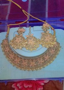 Elegant Gold &amp; Pearl Necklace Set