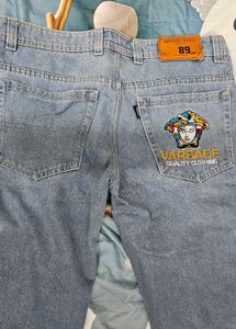 Versace Light Wash Cargo Jeans