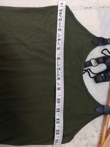 Olive Green Maxi Dress with Buckle Straps