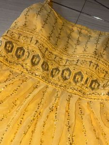 Yellow Embroidered Blouse &amp; Lehenga