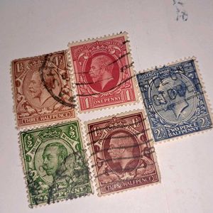 100 year old british queen king head stamps