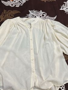 Cream Button-Up Blouse
