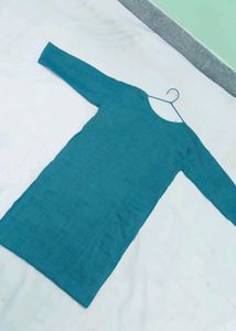 Teal Blue Cotton Kurta