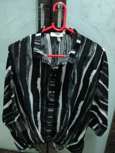 Stylish Abstract Print Button-Up Shirt