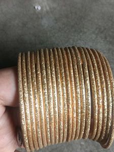 Set of Golden Glitter Bangles