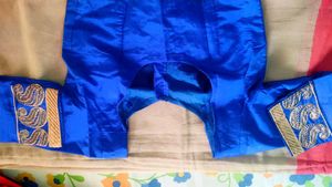 Royal Blue &amp; Gold Women's Saree