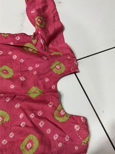 Beautiful Pink &amp; Green Kurta Set