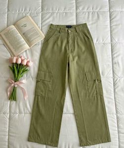 Olive Green Casual Pants