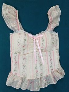 Sheer Floral Corset Top